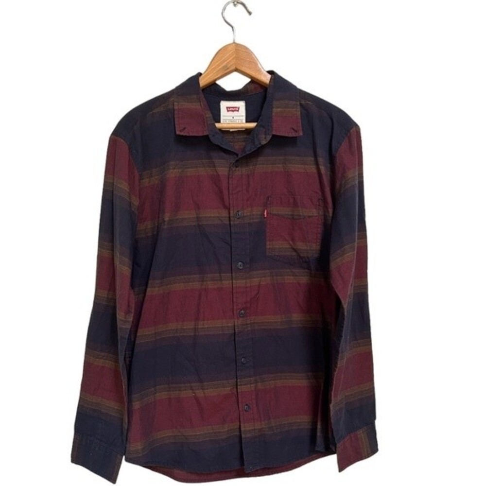 LEVI’S Men’s Causal Button-Down Retro Style Horizontal Stripes Size Medium